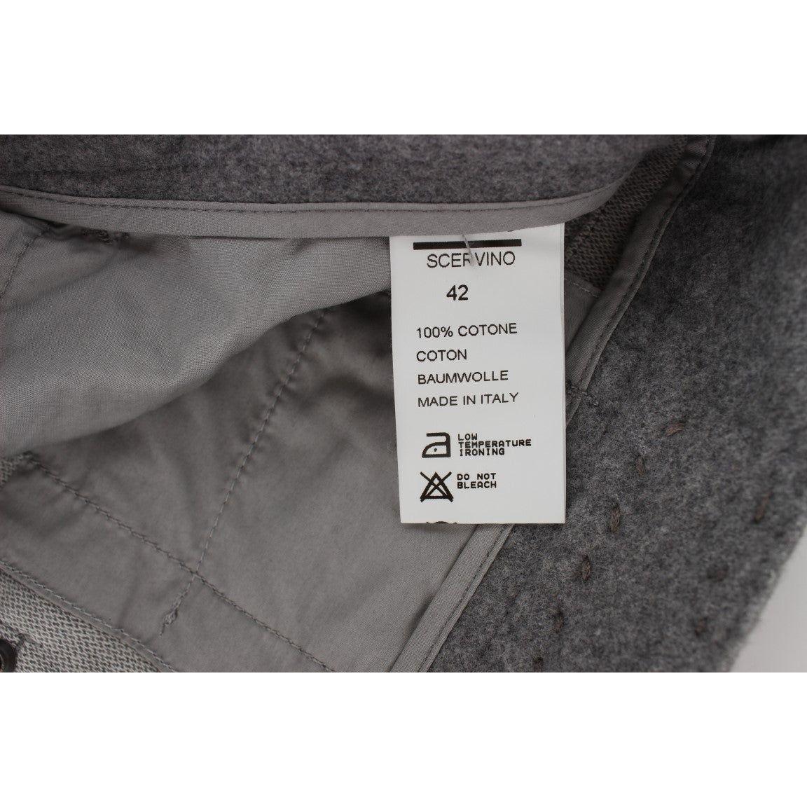 Ermanno Scervino Gray Cotton Slim Fit Casual Bootcut Pants SIG30298-1