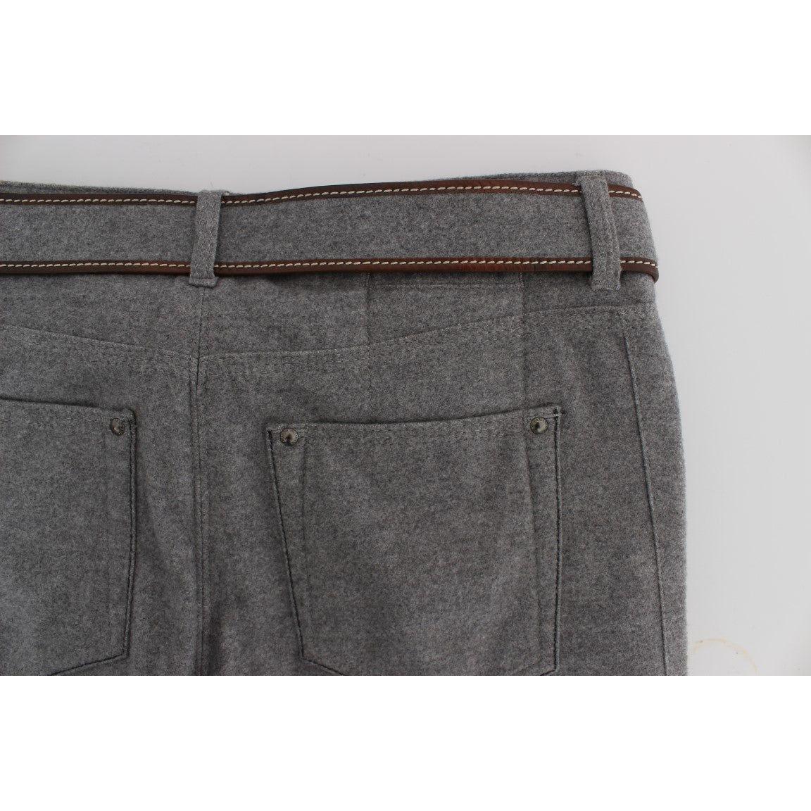 Ermanno Scervino Gray Cotton Slim Fit Casual Bootcut Pants SIG30298-1