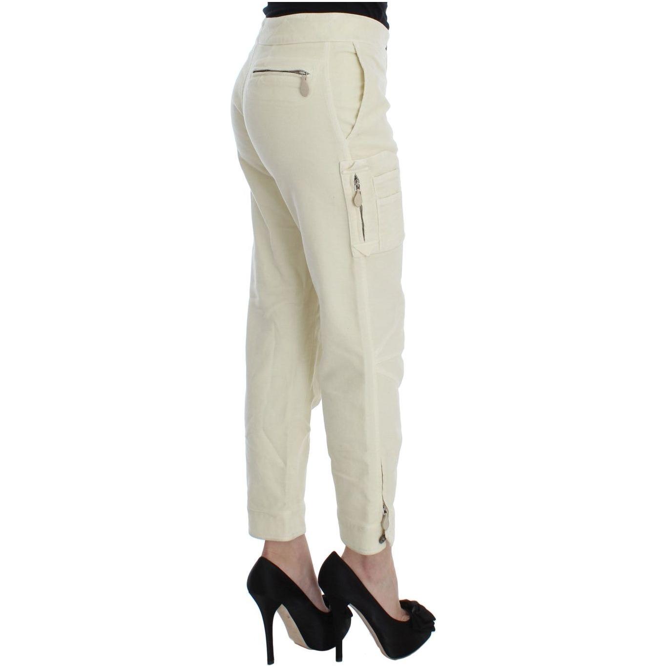 Ermanno Scervino Beige Cotton Capri Cropped Cargo Pants Jeans & Pants