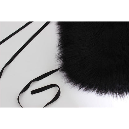 Dolce & Gabbana Black Fox Fur Shoulder Wrap Cover Collar Scarf Fur Wrap Scarves