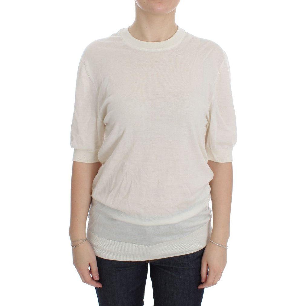 سترة كشمير بيضاء أنيقة من دولتشي آند غابانا