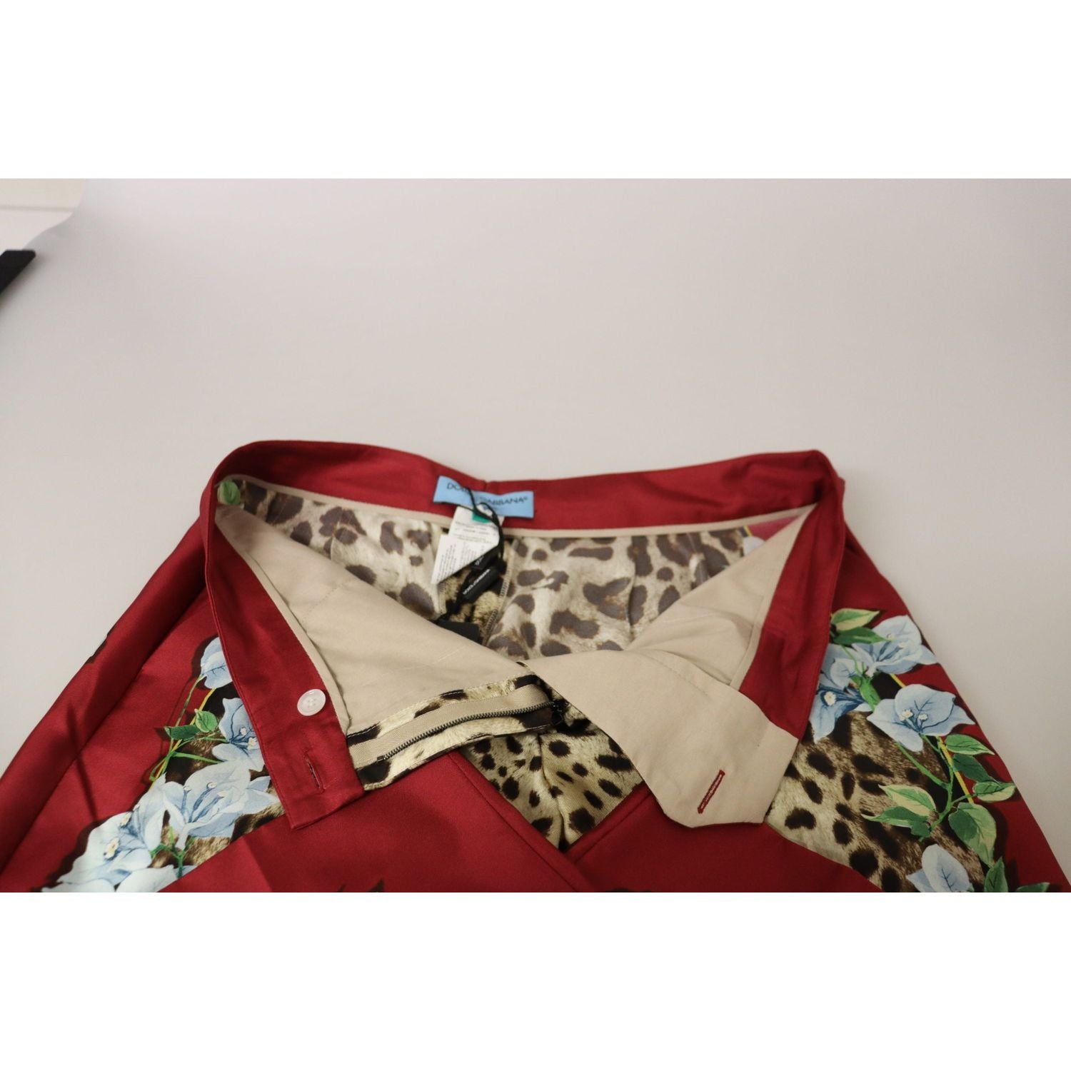 بنطلون حرير متعدد الألوان أنيق بخصر مرتفع من دولتشي آند غابانا