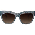 Dolce & Gabbana Blue Lace Acetate Rectangle DG4231 Shades Sunglasses