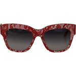 Dolce & Gabbana Red Lace Acetate Rectangle Shades DG4231F Sunglasses