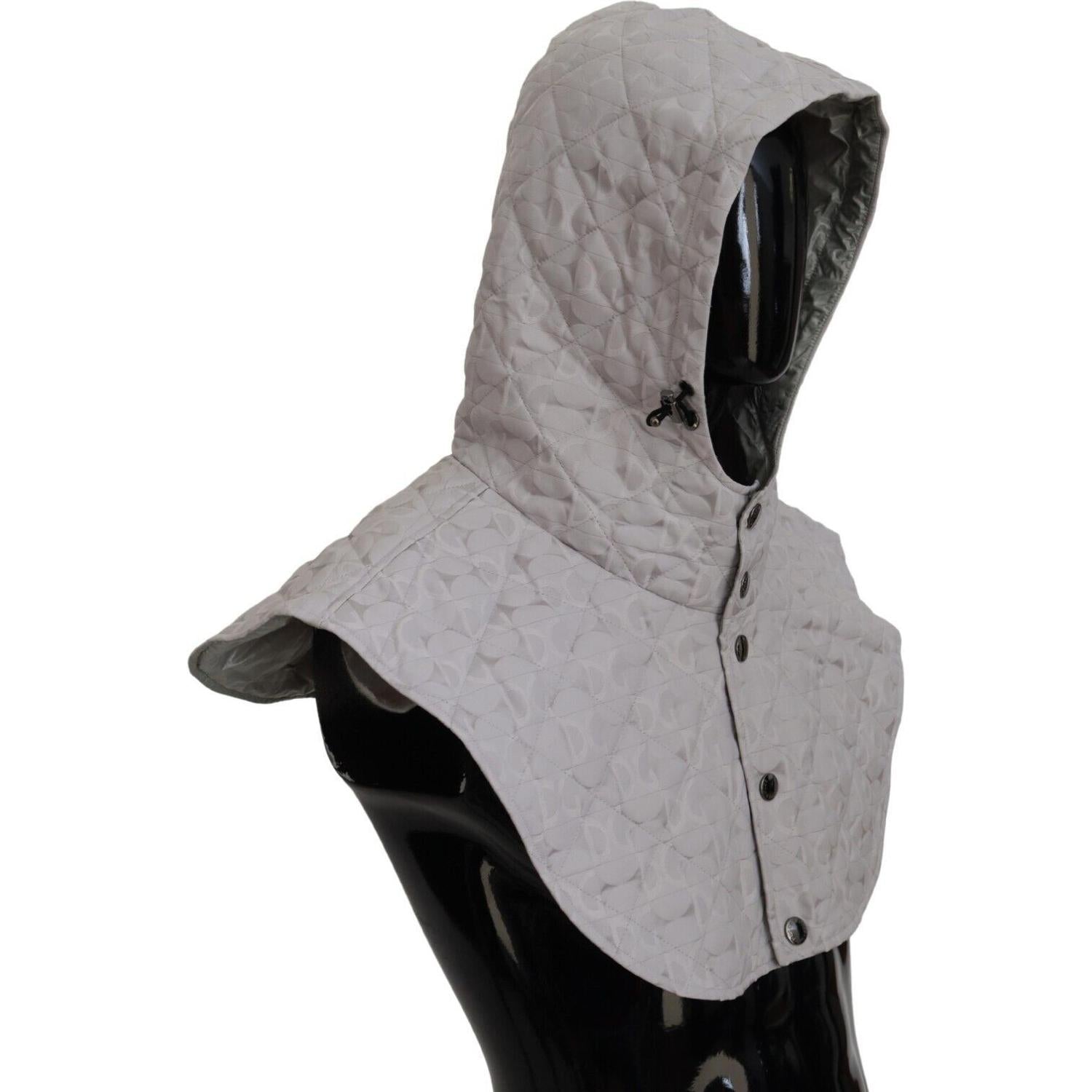 قبعة دولتشي آند غابانا الأنيقة المصنوعة من النايلون باللون الأبيض لتغطية الرأس بالكامل