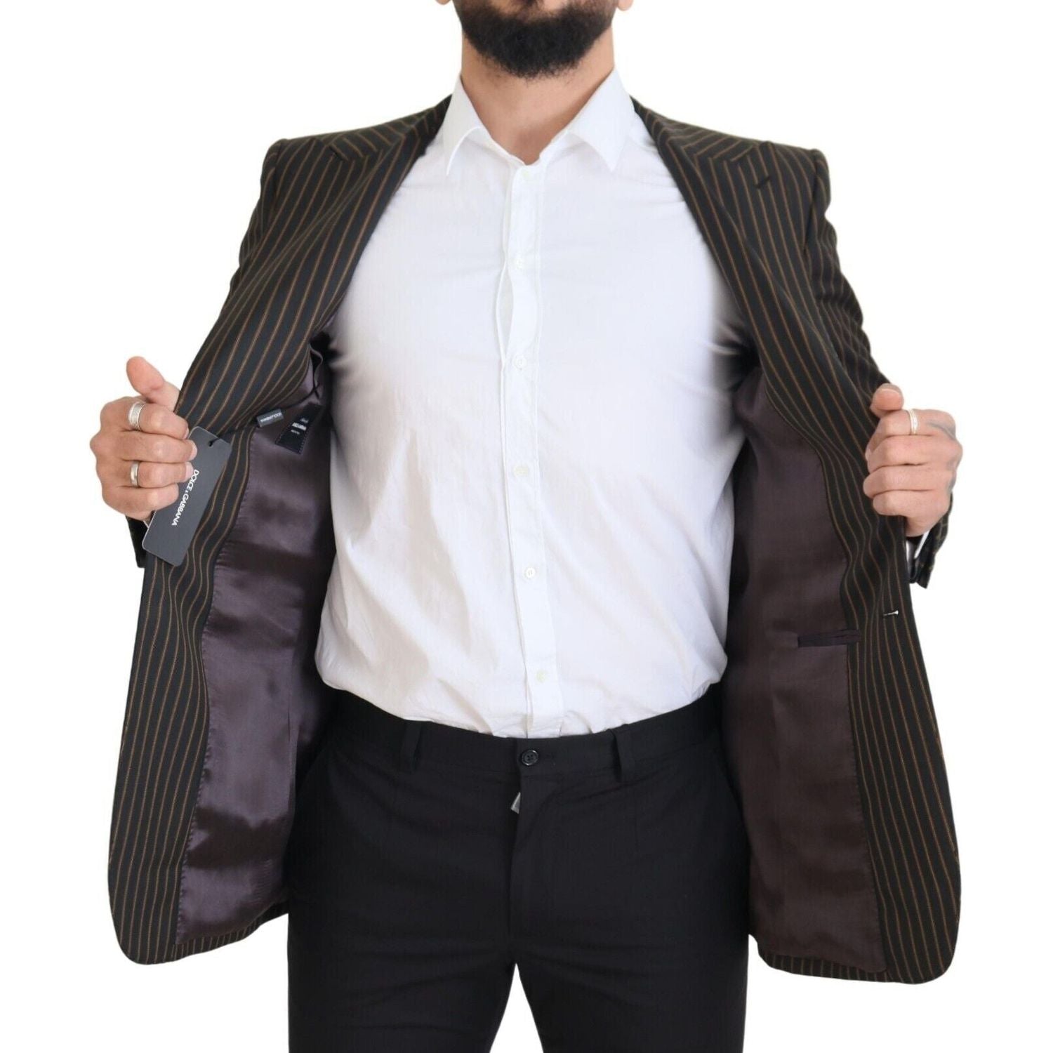 سترة أنيقة مخططة من مزيج الصوف من دولتشي آند غابانا