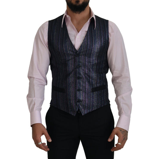 Dolce & Gabbana Multicolor Polyester Waistcoat Dress Formal Vest