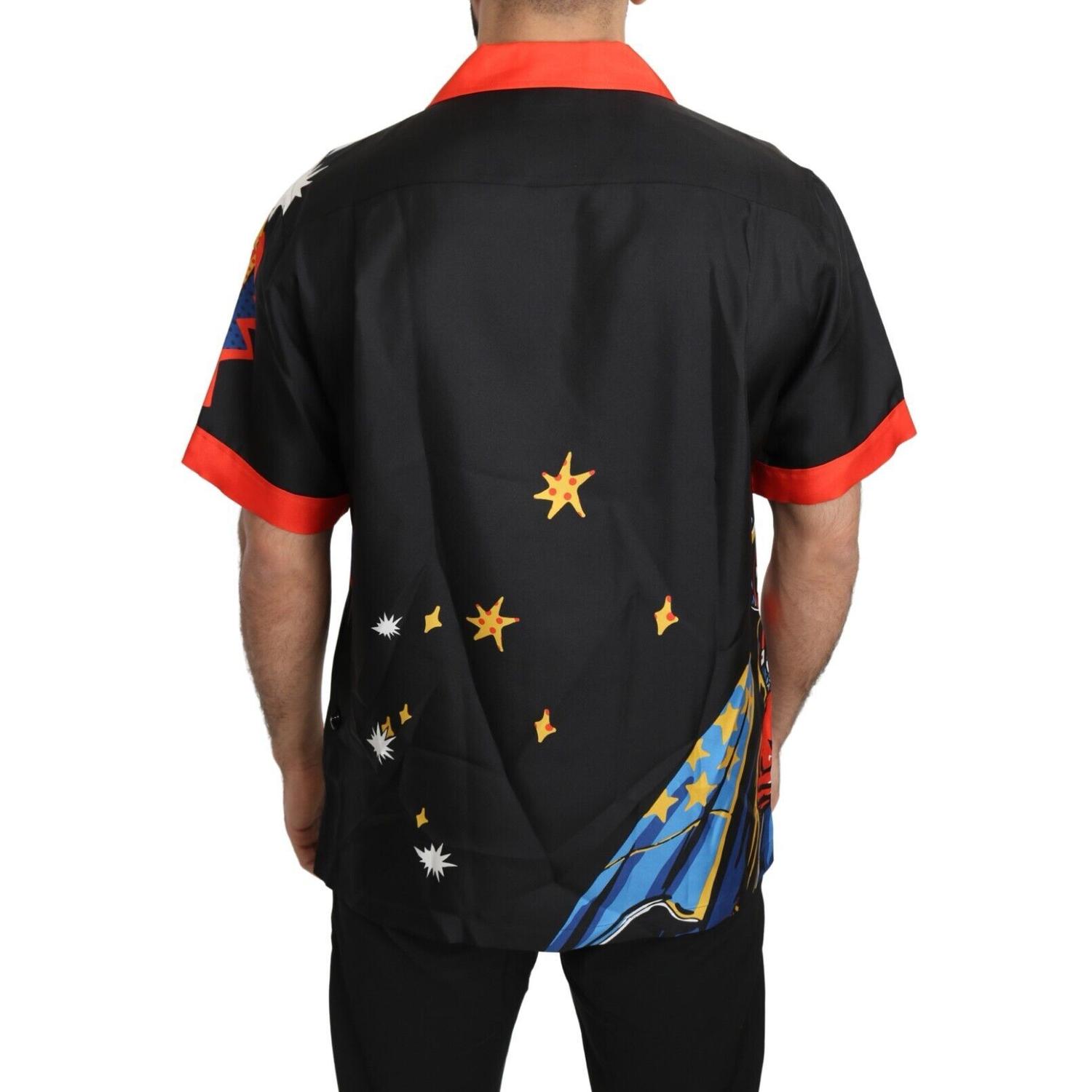 قميص دولتشي آند غابانا متعدد الألوان من الحرير الأنيق