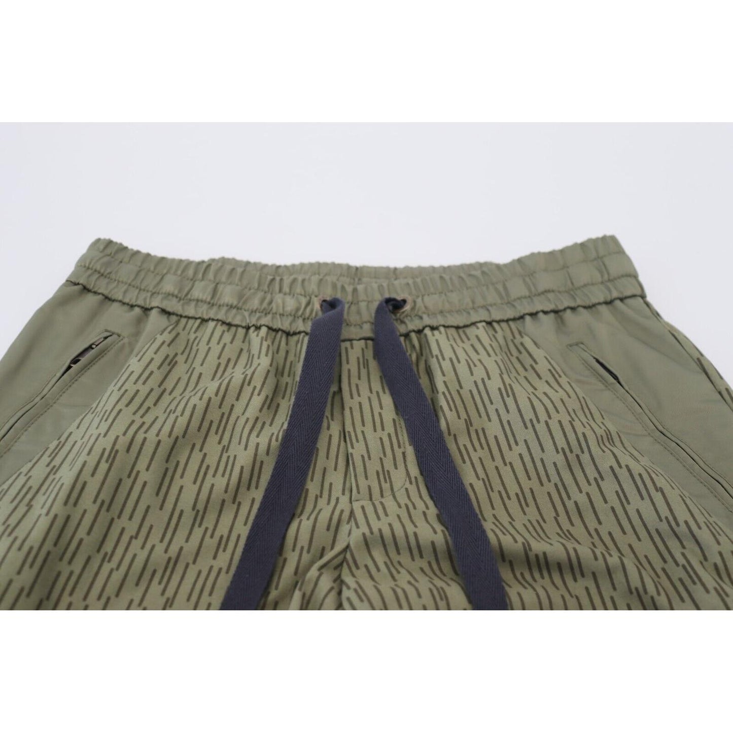 Dolce & Gabbana Green Striped Cargo Zipper Leg Men Trouser Pants