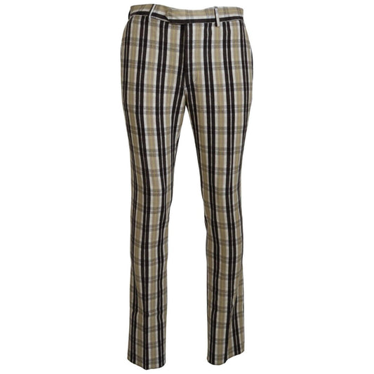 BENCIVENGA Chic Multicolor Checkered Cotton Pants BENCIVENGA Dim Gray