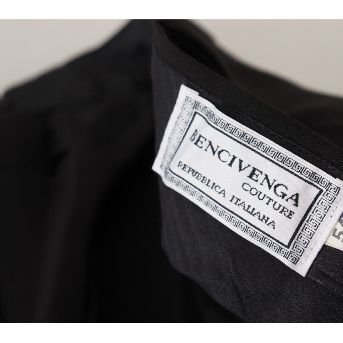 BENCIVENGA Black Straight Fit Men Formal Trousers Pants