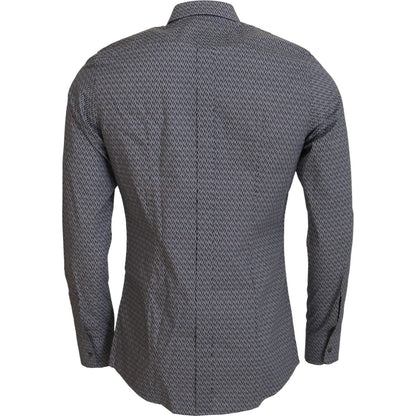 Dolce & Gabbana Gray Brown GOLD Slim Fit Dress Formal Shirt