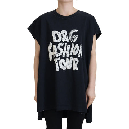 Dolce & Gabbana Black D&G Fashion Round Neck Cotton T-shirt
