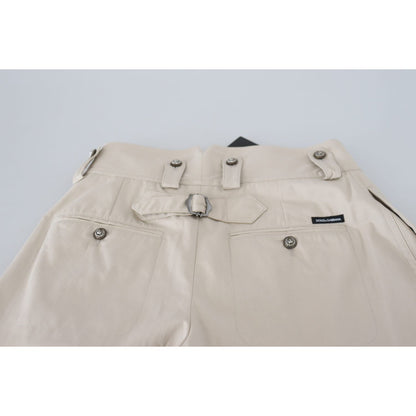 Dolce & Gabbana Beige High Waist Women Pants
