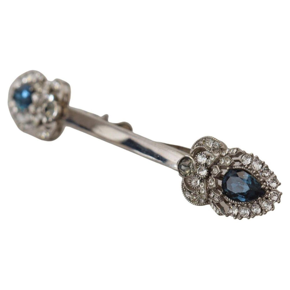 Dolce & Gabbana 925 Sterling Silver Crystals Pin Collar Brooch SMY101016
