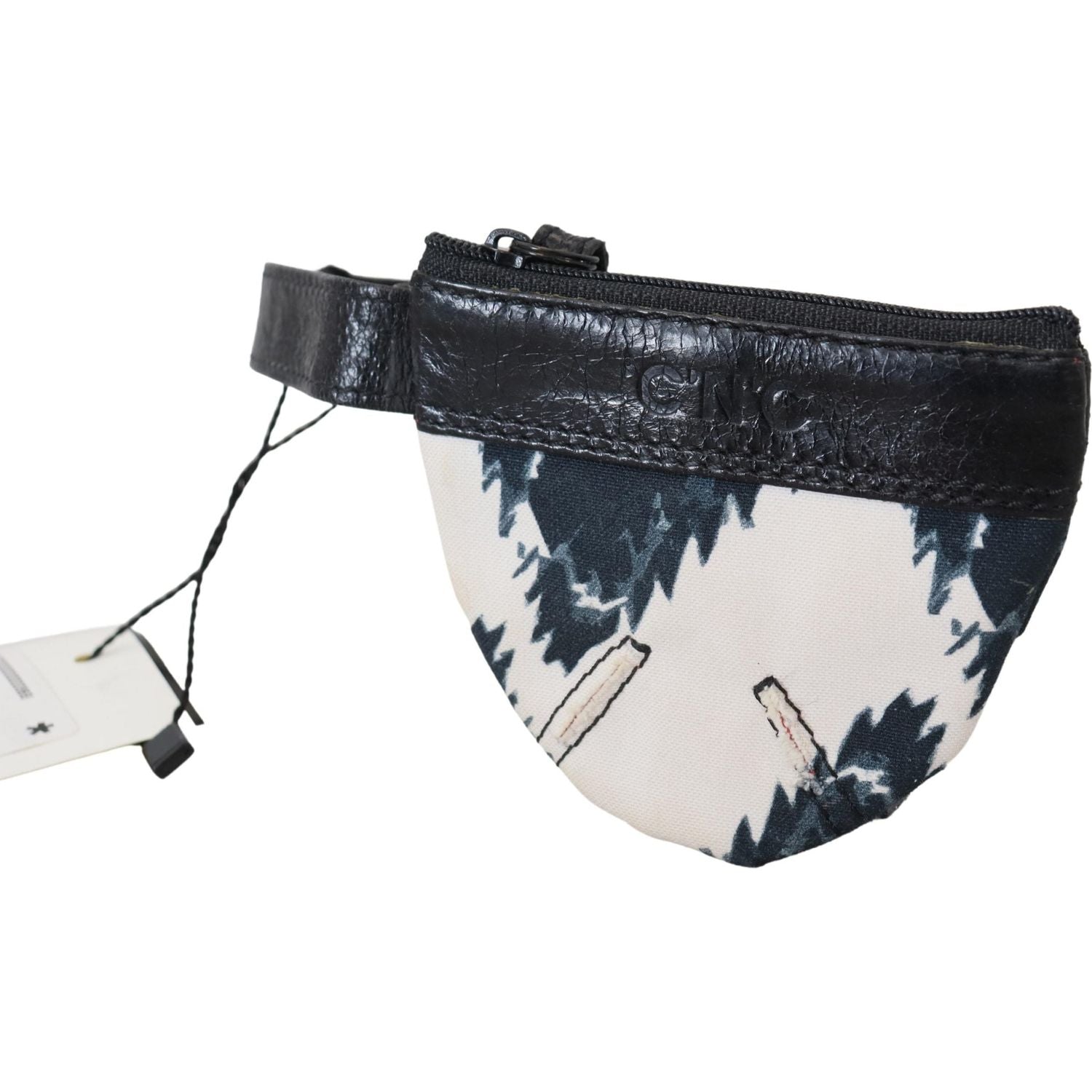 别致的白色皮革零钱包（带肩带）