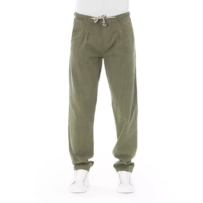 Baldinini Trend Army Cotton Men Chino Trousers