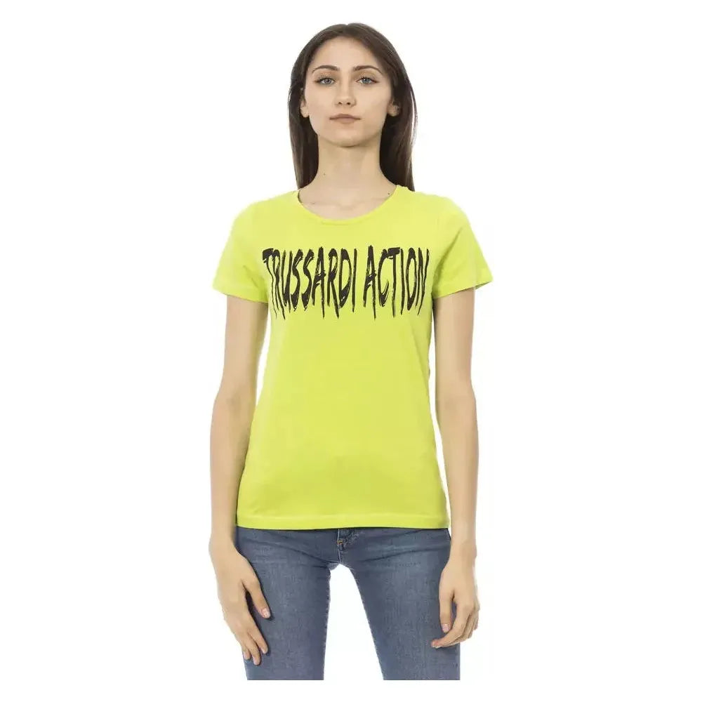 بلوزة نسائية من القطن باللون الأخضر من Trussardi Action