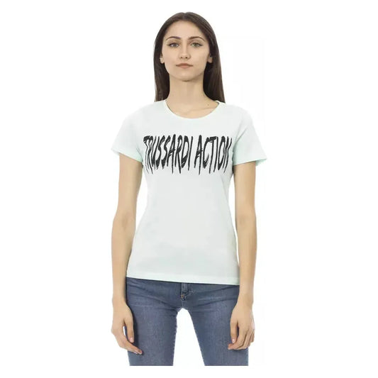 Trussardi Action Light Blue Cotton Women T-Shirt