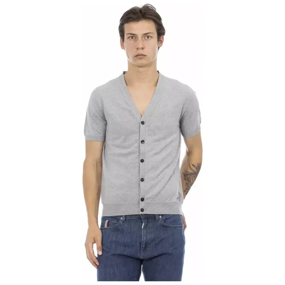 سترة Baldinini Trend للرجال من القطن باللون الرمادي