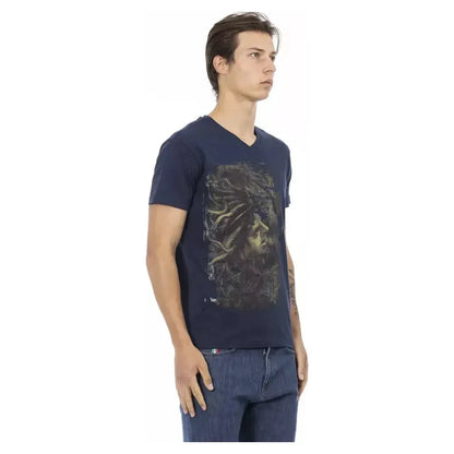 Trussardi Action Blue Cotton Men T-Shirt