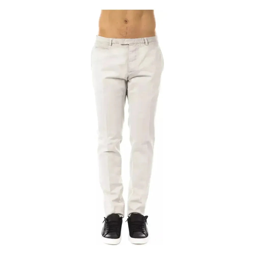 Uominitaliani Gray Cotton Men Pants Jeans & Pants