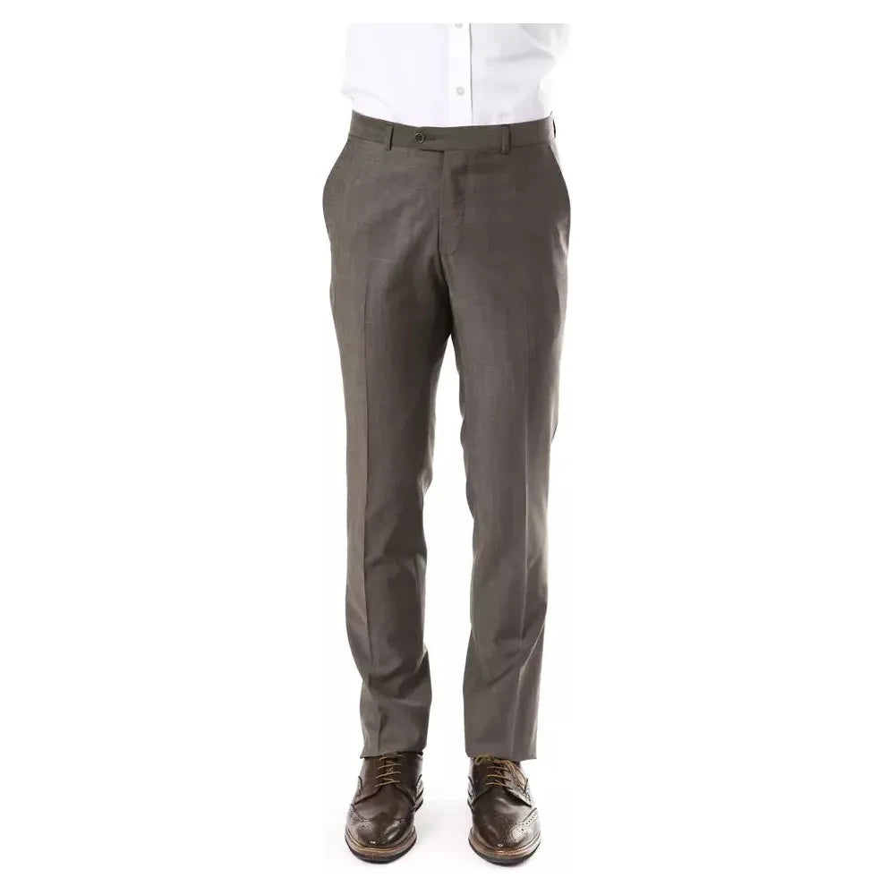 Uominitaliani Gray Wool Men Pant UO-17033-IT52 | XL