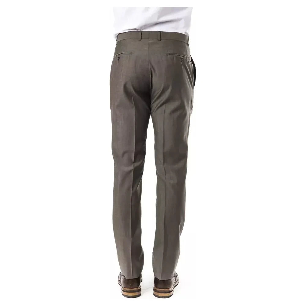 Uominitaliani Gray Wool Men Pant UO-17033-IT52 | XL