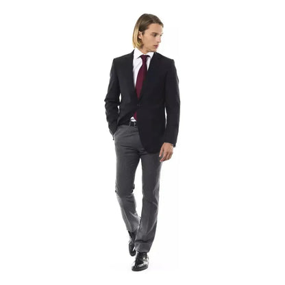 Uominitaliani Black Wool Mens Blazer