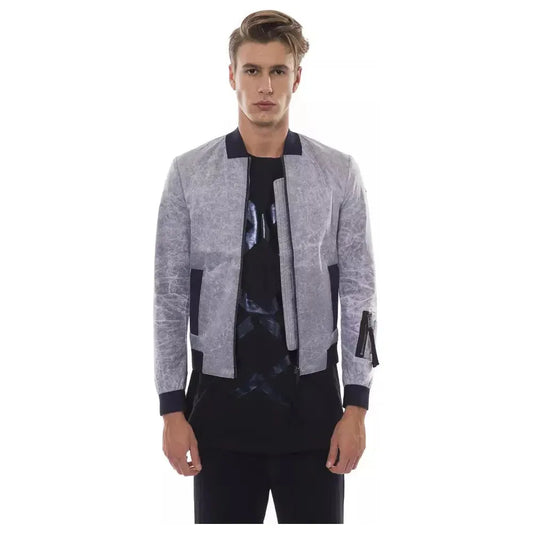 Nicolo Tonetto Gray Polyester Men Bomber Jacket NI-12942-XS