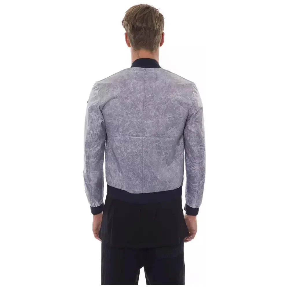 Nicolo Tonetto Gray Polyester Men Bomber Jacket NI-12942-XS