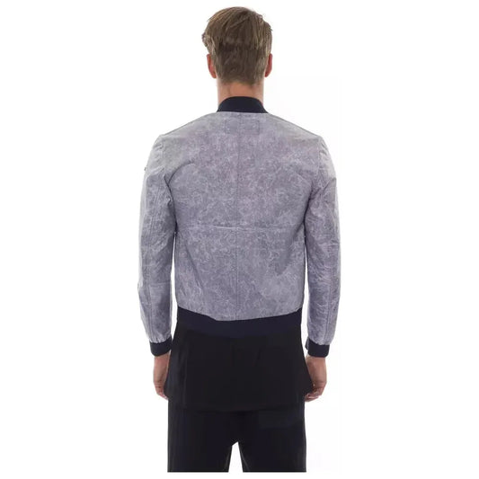 Nicolo Tonetto Gray Polyester Men Bomber Jacket NI-12942-XS