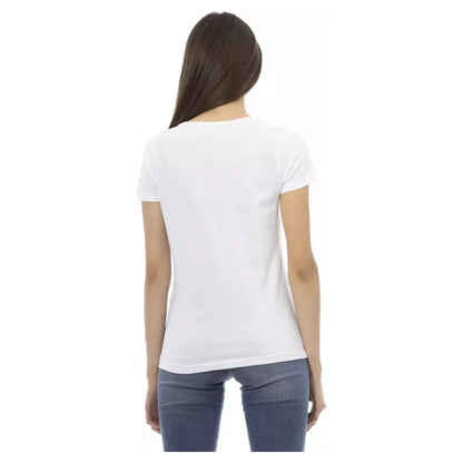Trussardi Action Chic White Printed Tee: Summer Wardrobe Essential
