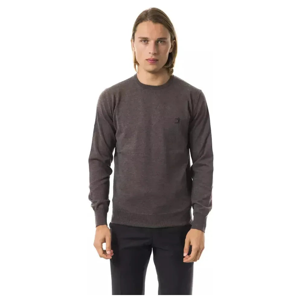 Uominitaliani Gray Merino Wool Men Sweater UO-7818-L