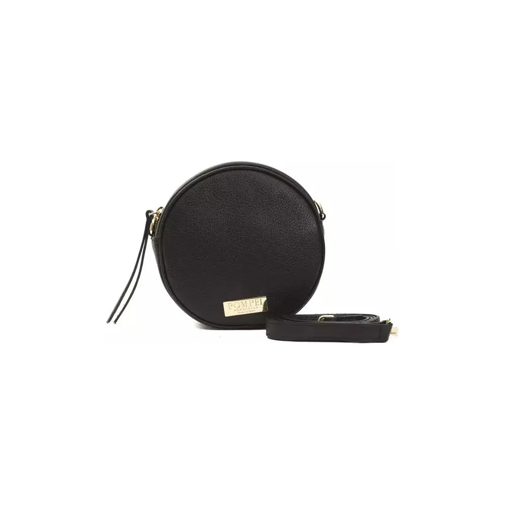Pompei Donatella Black Leather Women Crossbody Bag Crossbody Bag