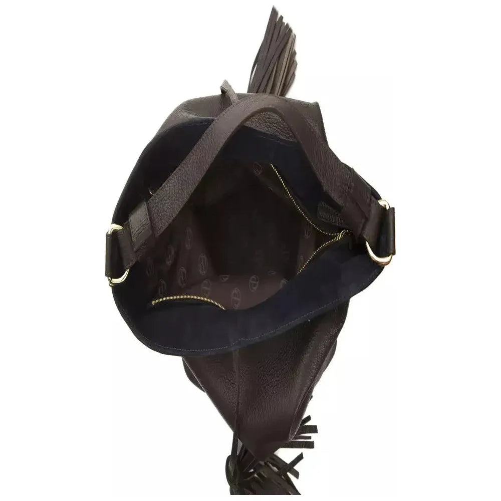 حقيبة كتف نسائية من الجلد البني من بومبي دوناتيلا