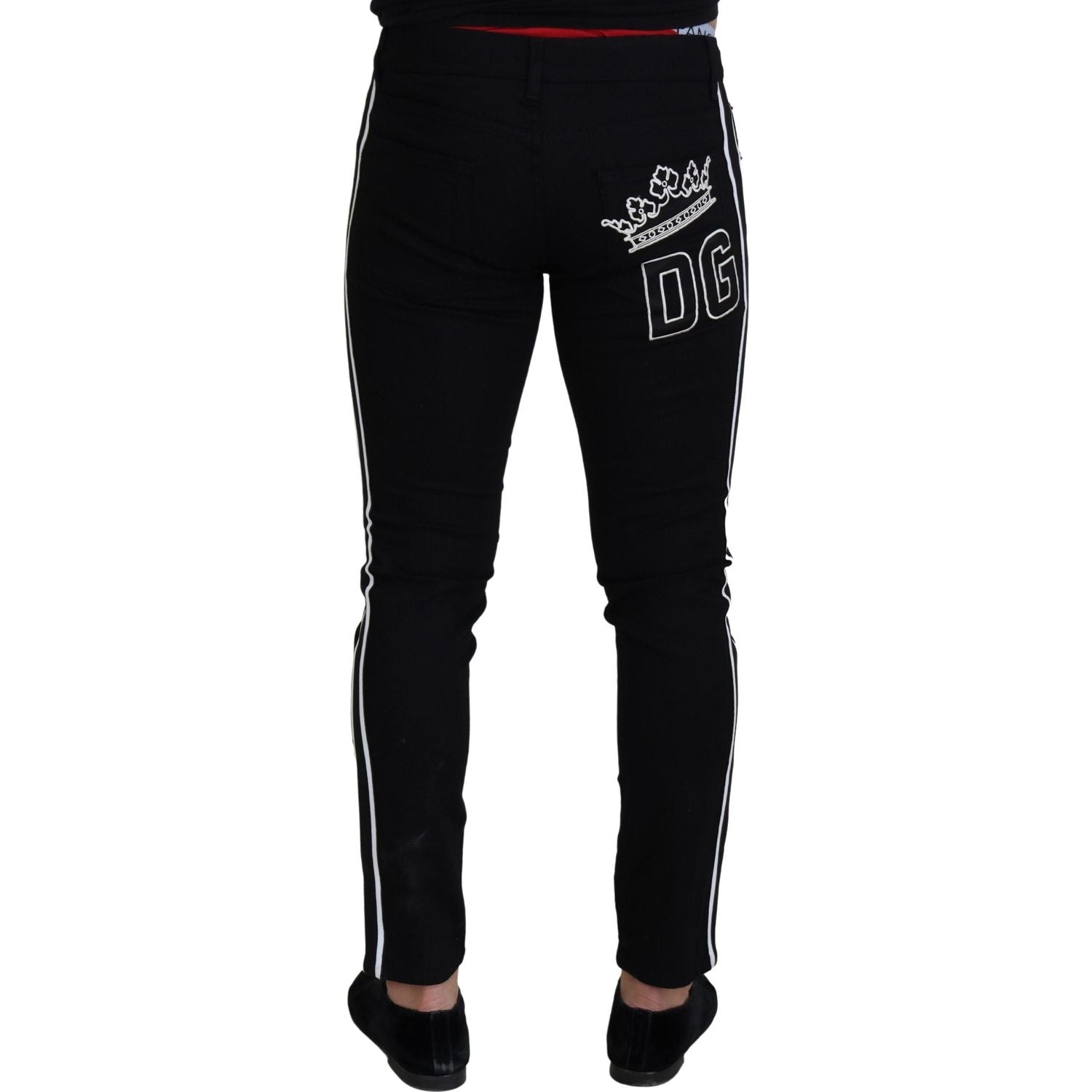 بنطلون جينز ضيق أنيق باللون الأسود من دولتشي آند غابانا