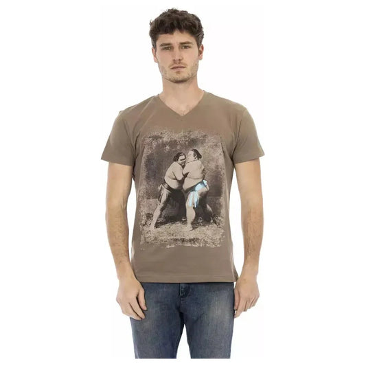 Trussardi Action Brown Cotton Men's T-Shirt Trussardi Action Rosy Brown