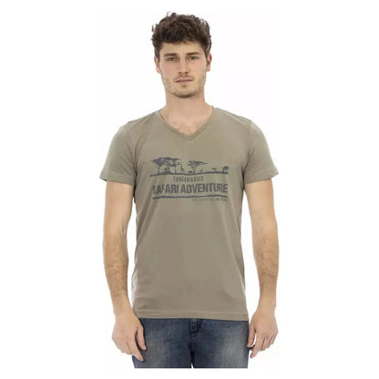 Trussardi Action Brown Cotton Men T-Shirt