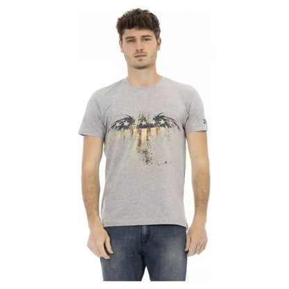 Trussardi Action Gray Cotton Men T-Shirt