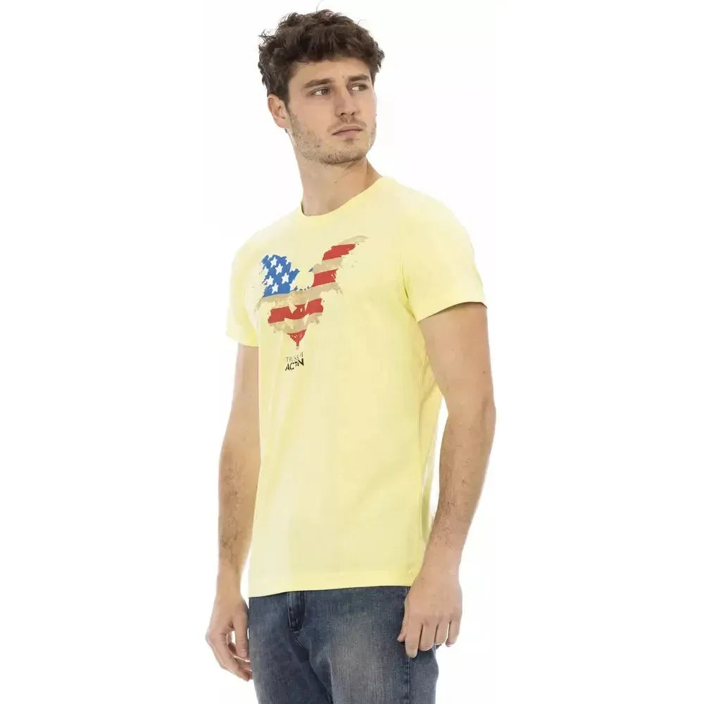 Trussardi Action Yellow Cotton Men T-Shirt TR-22677-XXL