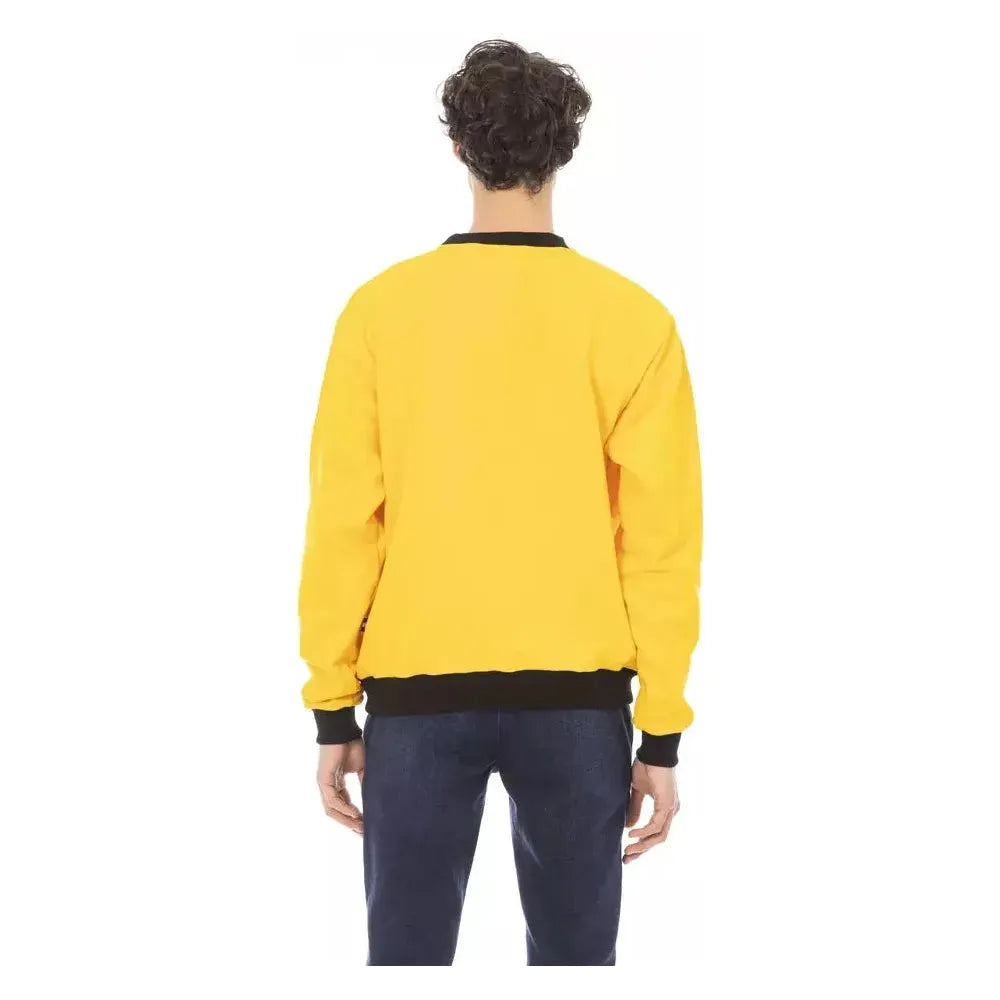 Baldinini Trend Yellow Cotton Men's Sweater Hoodie