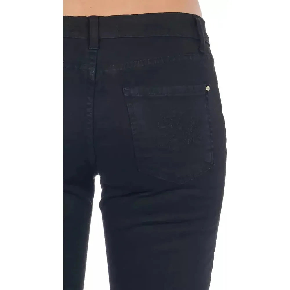 Frankie Morello Black Cotton Women Jeans Jeans & Pants