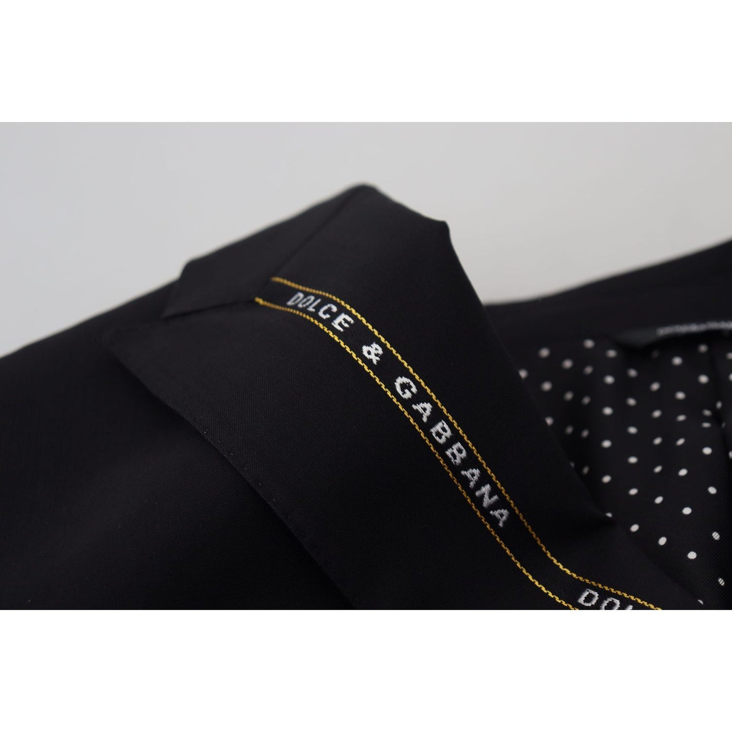 Dolce & Gabbana Black Wool Stretch Slim Fit Jacket Blazer