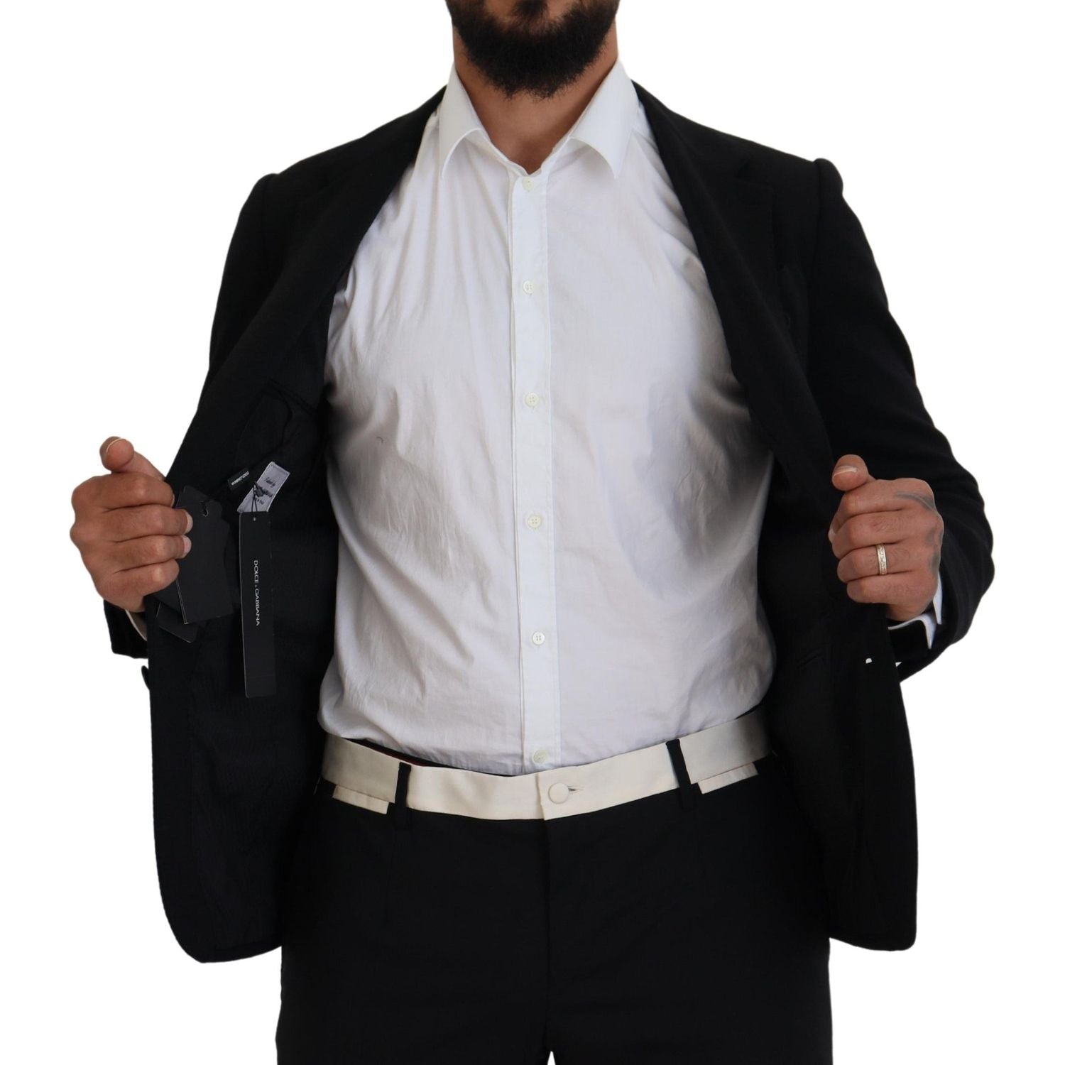 سترة صوفية سوداء أنيقة بصف واحد من الأزرار من دولتشي آند غابانا