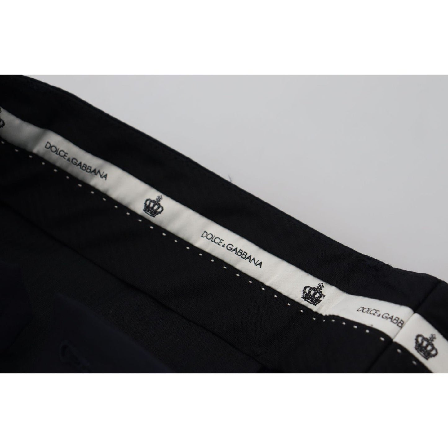 Dolce & Gabbana Black Wool Slim Formal Pants