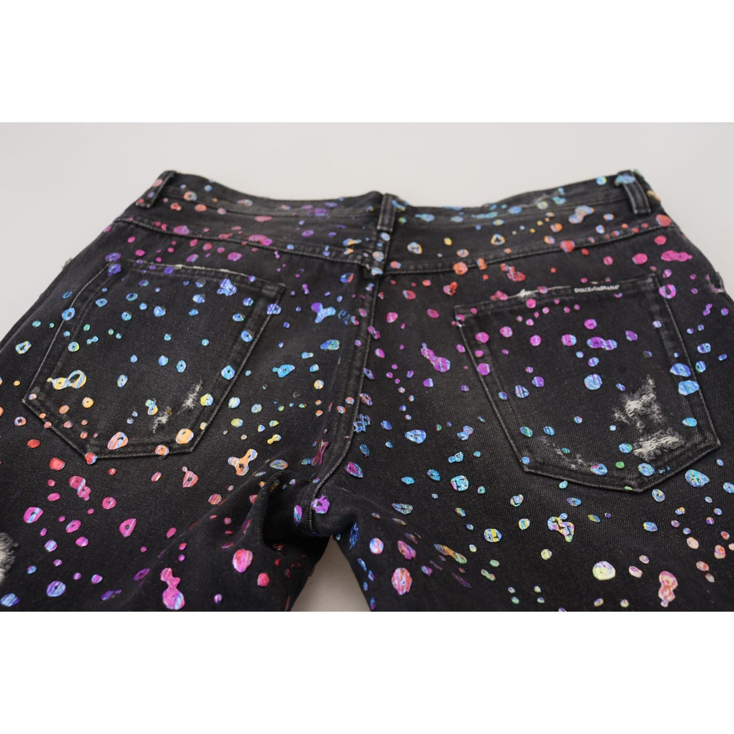 بنطلون جينز أنيق مطبوع متعدد الألوان من دولتشي آند غابانا