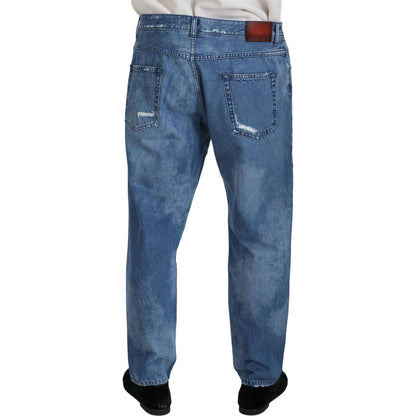 Dolce & Gabbana Blue Washed Cotton Casual Denim Jeans