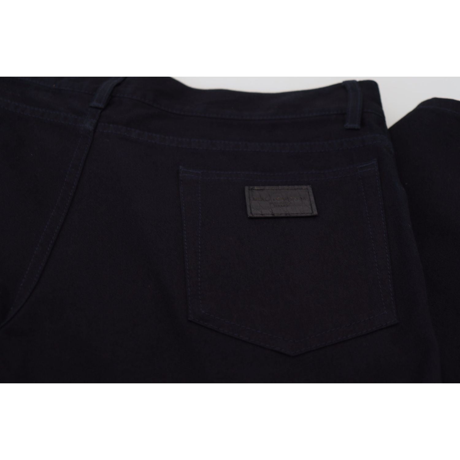 بنطلون جينز أنيق من مزيج الحرير باللون الأسود من دولتشي آند غابانا