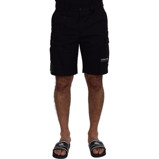 Dolce & Gabbana Black Bermuda Cargo Casual Shorts